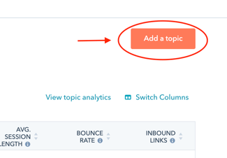 Topic cluster SEO section in HubSpot