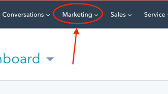 Topic cluster marketing section in HubSpot